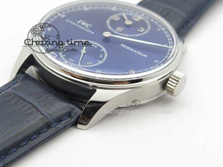 MIROTIME 1227 ZeroBulk Portuguese IW5444 SS Blue Dial On Blue Leather Strap A 7255